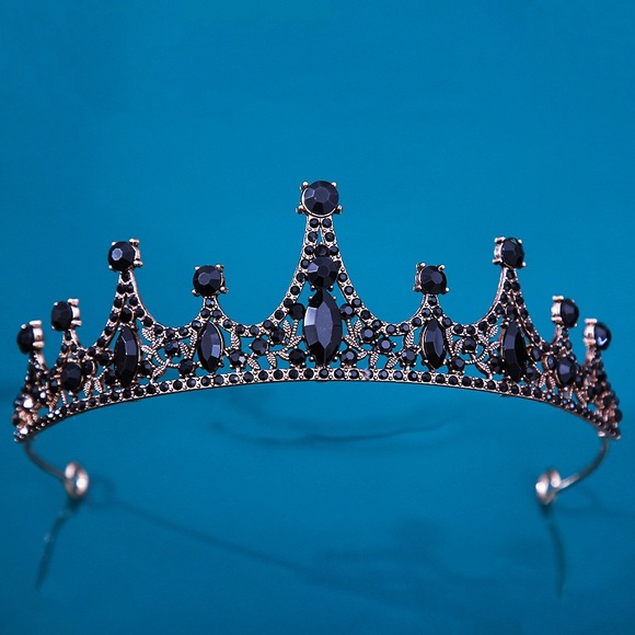 Black tiara crown wedding headpiece goth bride punk outfit